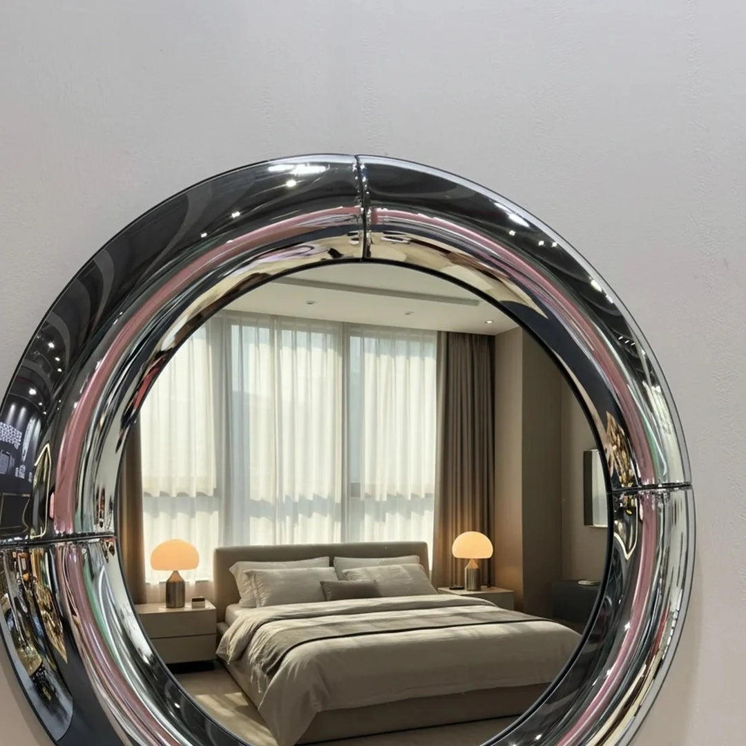 Atlas Mirror in Polished Steel by Interior Moderna - view 2