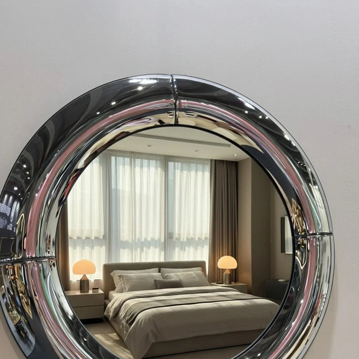 Atlas Mirror in Polished Steel by Interior Moderna - view 2