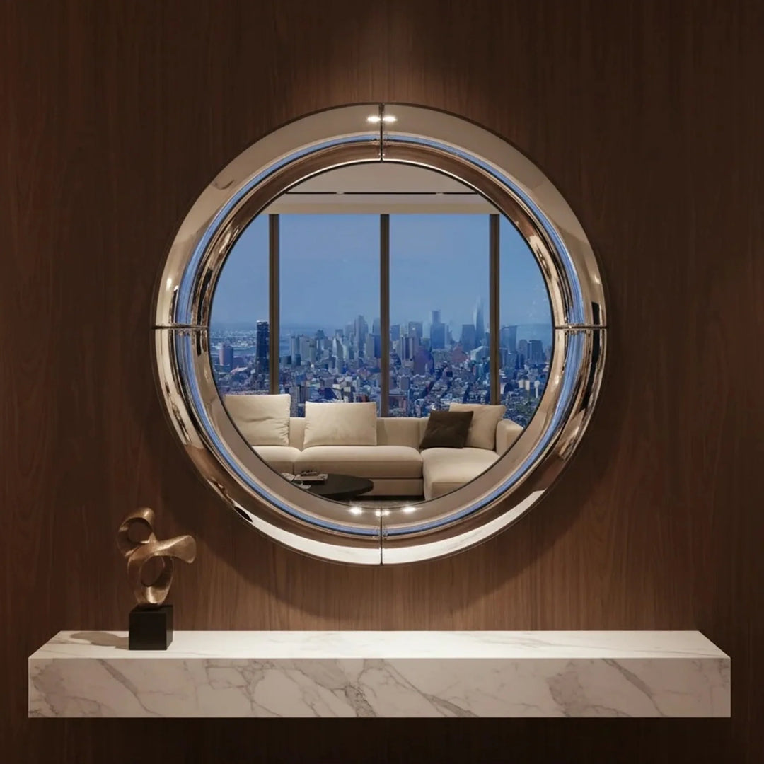 Atlas Mirror in Polished Steel by Interior Moderna - view 10