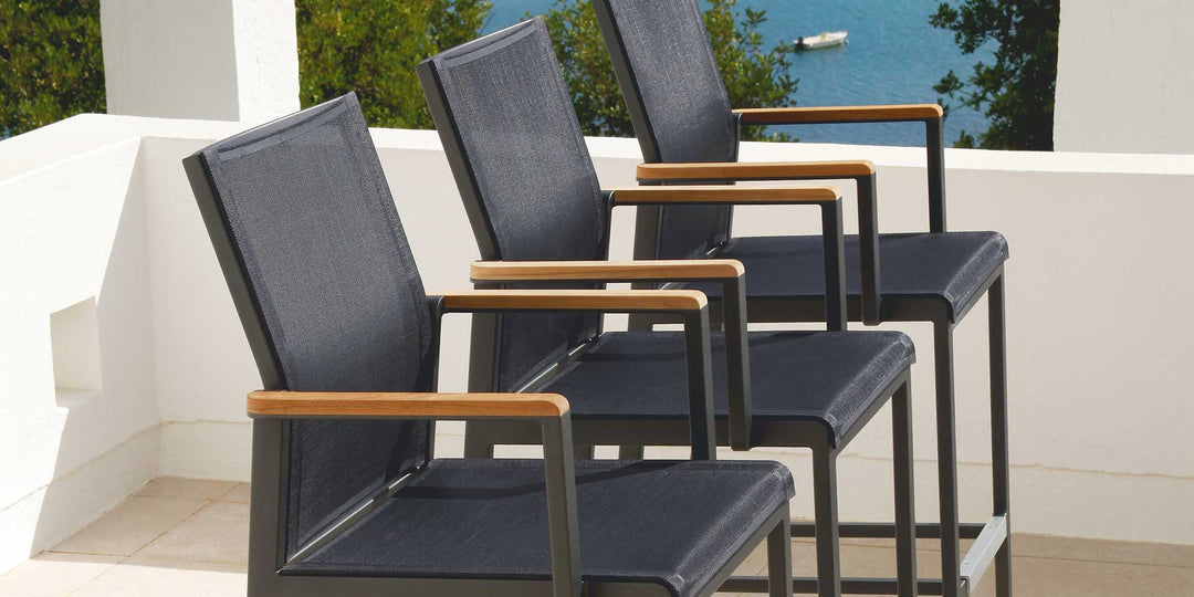 Aura Counter Height Stool by Barlow Tyrie – Aura collection lifestyle