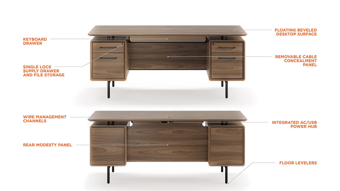 Modern Executive Desk - BDI LINQ 6821 – Modern Studio