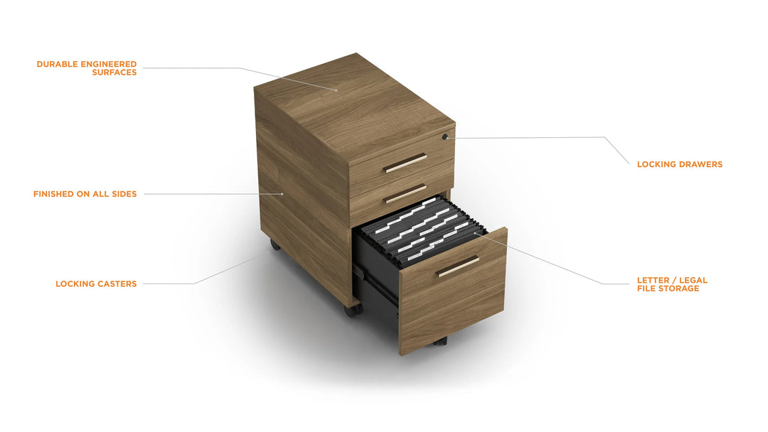 Sequel Studio 6607 Mobile File Pedestal Desks BDI