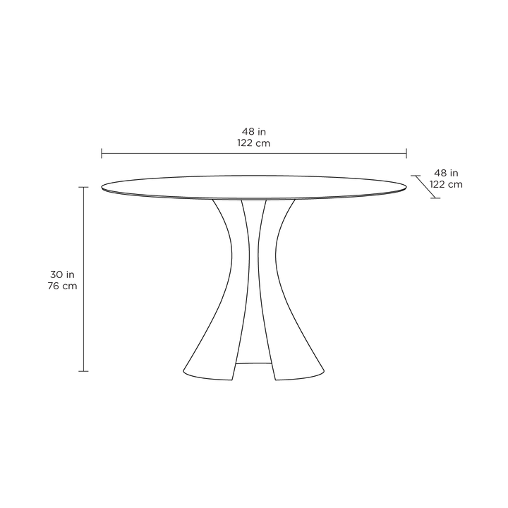 Bloom 7720 48" Round Dining Table dimensions
