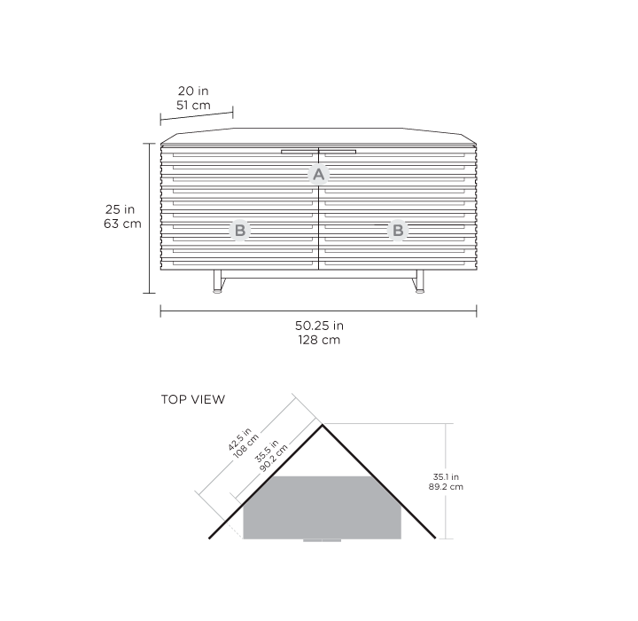 Corridor 8175 Corner Cabinet Media Cabs BDI