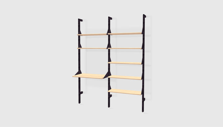 Branch-2 Shelving Unit with Desk by Gus Modern finish and detail view