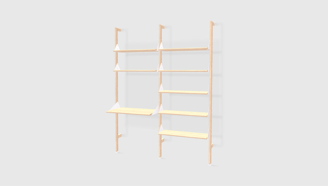 Branch-2 Shelving Unit with Desk by Gus Modern finish and detail view