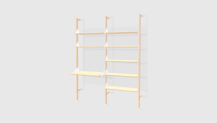 Branch-2 Shelving Unit with Desk by Gus Modern finish and detail view