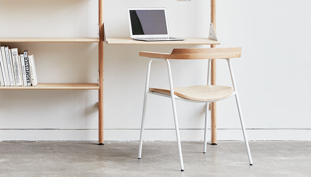 Branch-2 Shelving Unit with Desk by Gus Modern finish and detail view