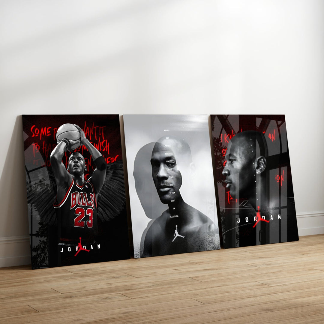 Michael Jordan Glass Wall Art Bundle.