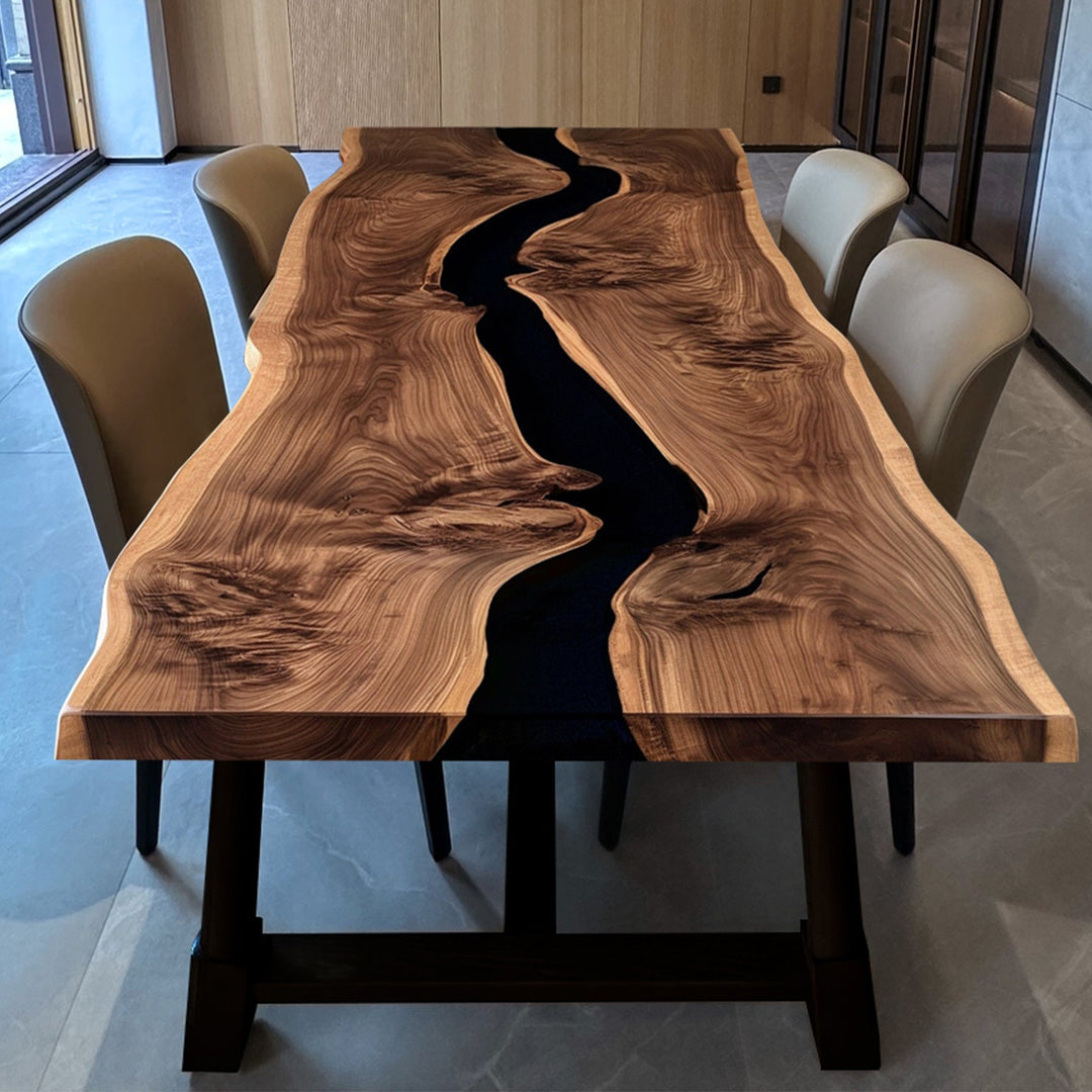 Midnight Walnut Epoxy Executive Desk by Thomas Dawn