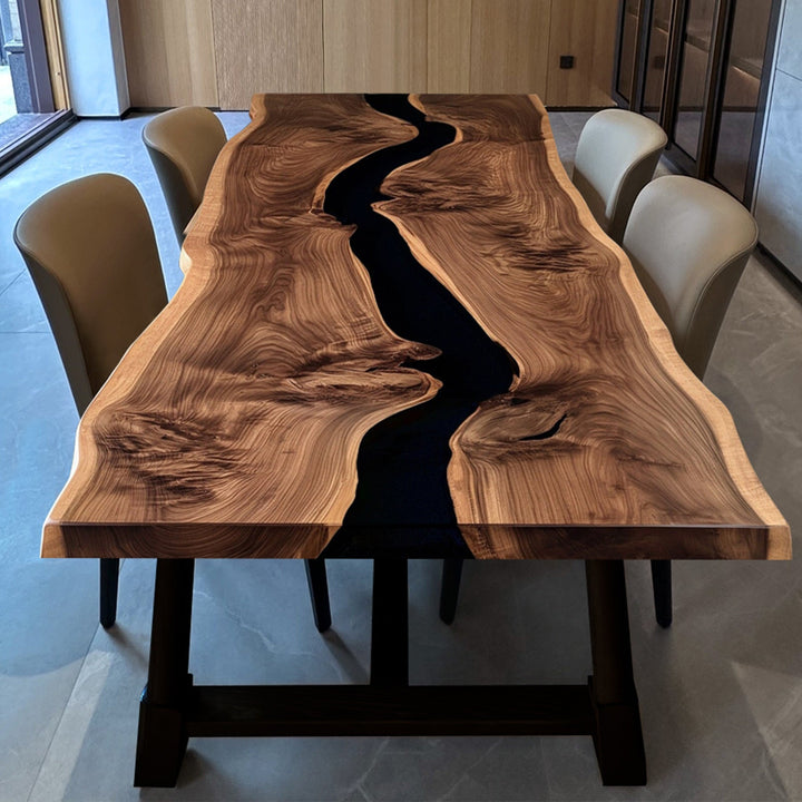 Midnight Walnut Epoxy Executive Desk by Thomas Dawn