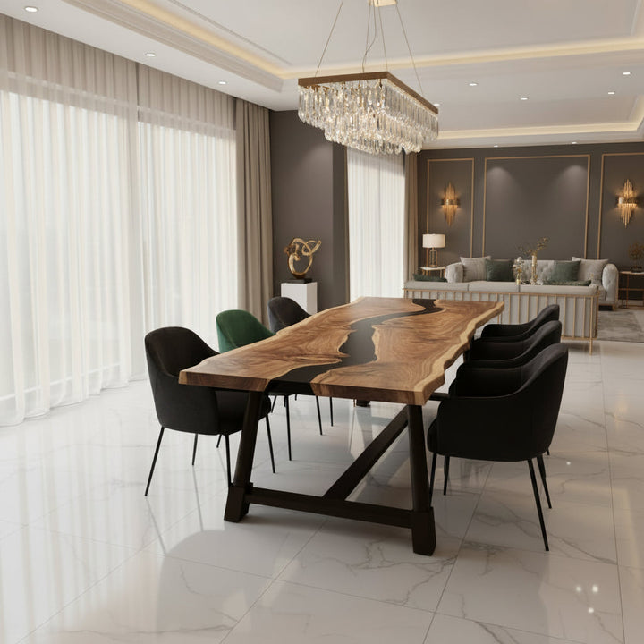 Midnight Walnut Epoxy Executive Desk