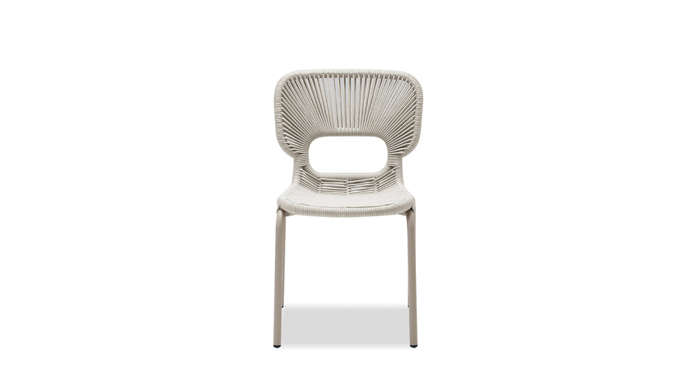 Mobital Ischia indoor-outdoor dining chair in taupe alternate view