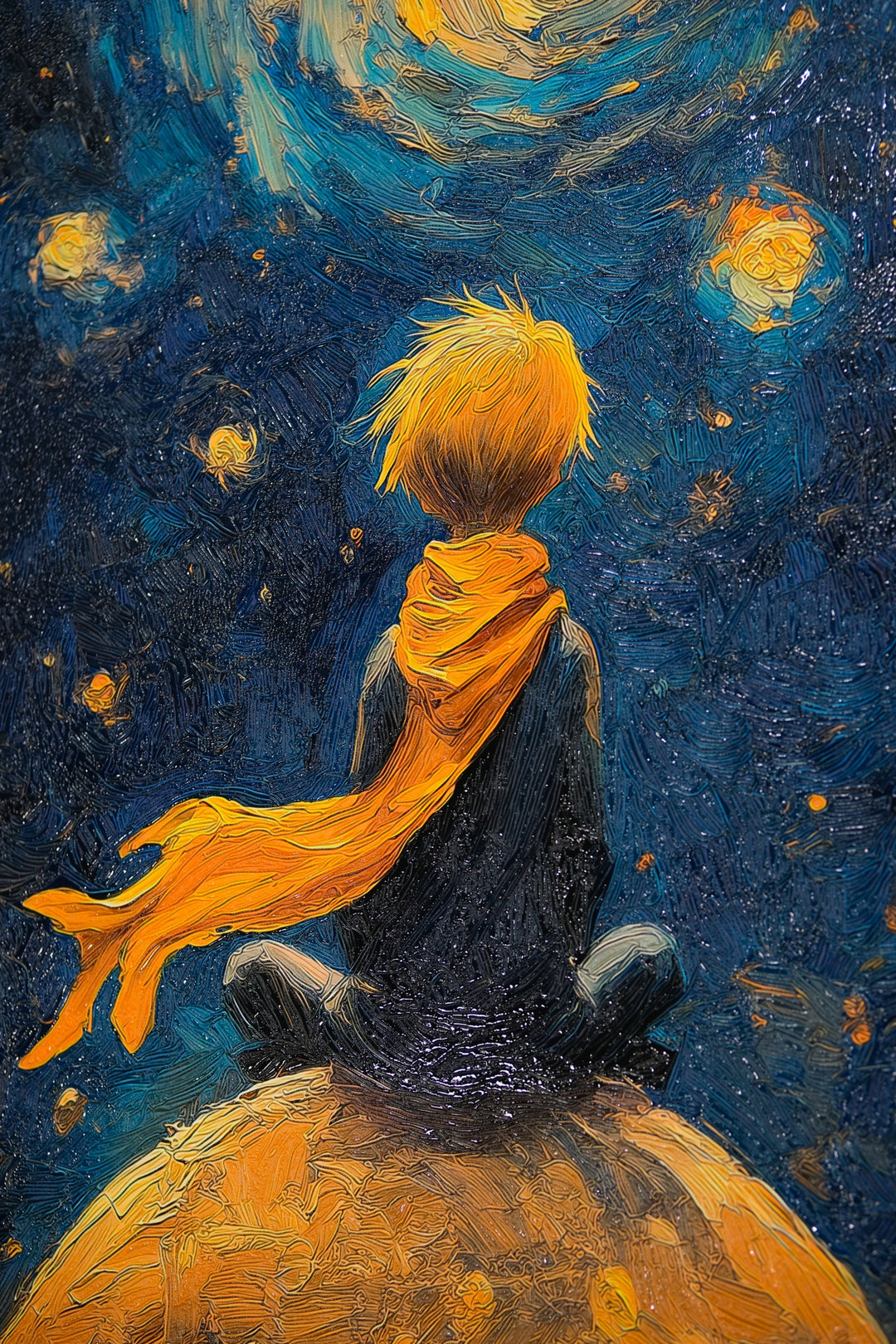 Starlit Wanderer — Haptic 3D Embossed + Gloss Lacquer Print Insigne Art Design