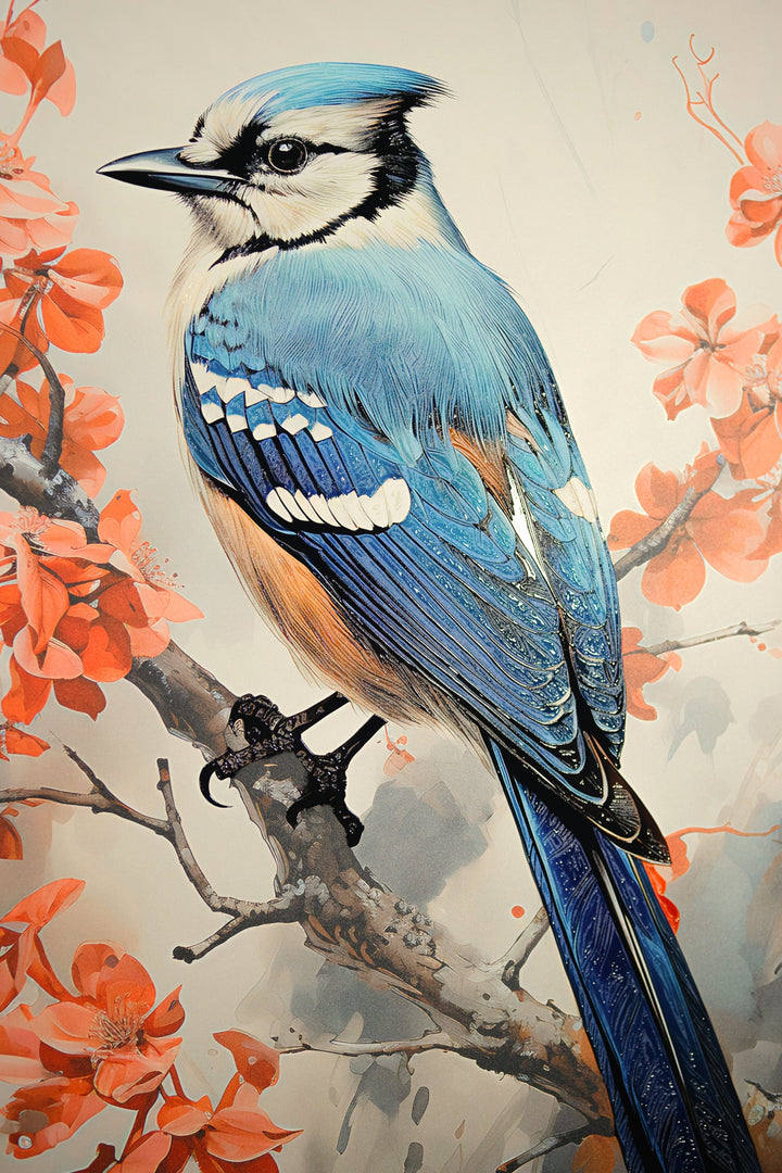 Sapphire Songbird — Haptic 3D Embossed + High-Gloss Lacquer Print Insigne Art Design