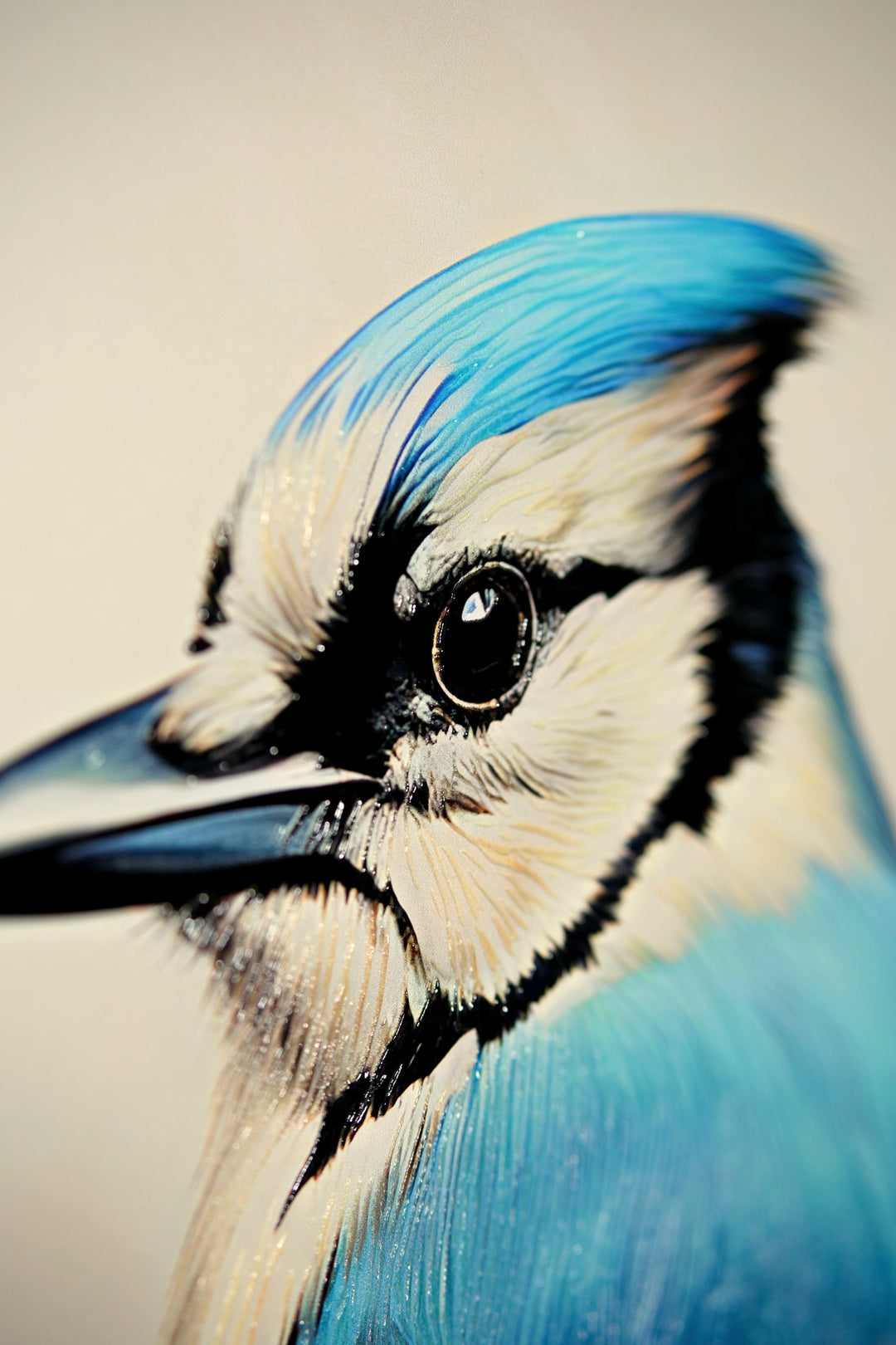 Sapphire Songbird — Haptic 3D Embossed + High-Gloss Lacquer Print Insigne Art Design
