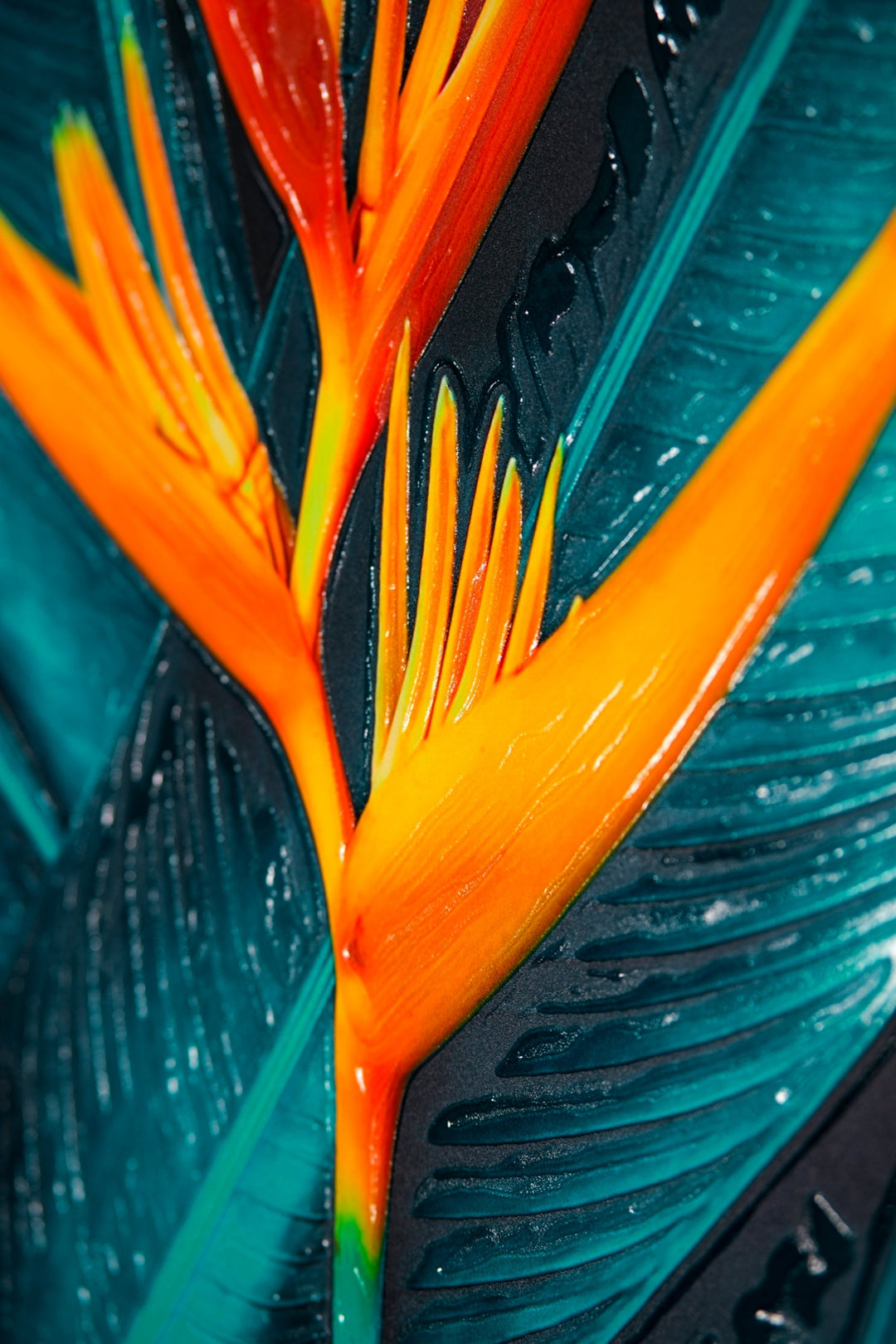 Teal Canopy Flame — Haptic 3D Embossed + Gloss Lacquer Print Home &amp; Garden > Decor > Artwork > Posters, Prints, &amp; Visual Artwork Insigne Art Design