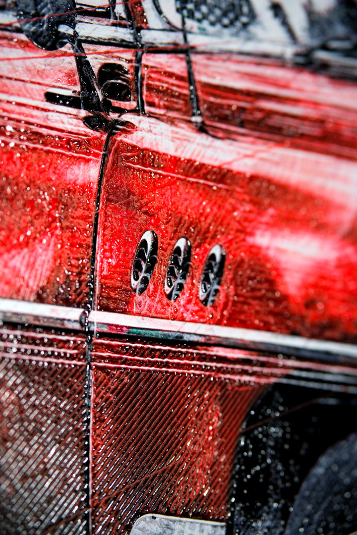 Crimson Chrome Classic — Haptic 3D Embossed + Gloss Lacquer Print Home &amp; Garden > Decor > Artwork > Posters, Prints, &amp; Visual Artwork Insigne Art Design
