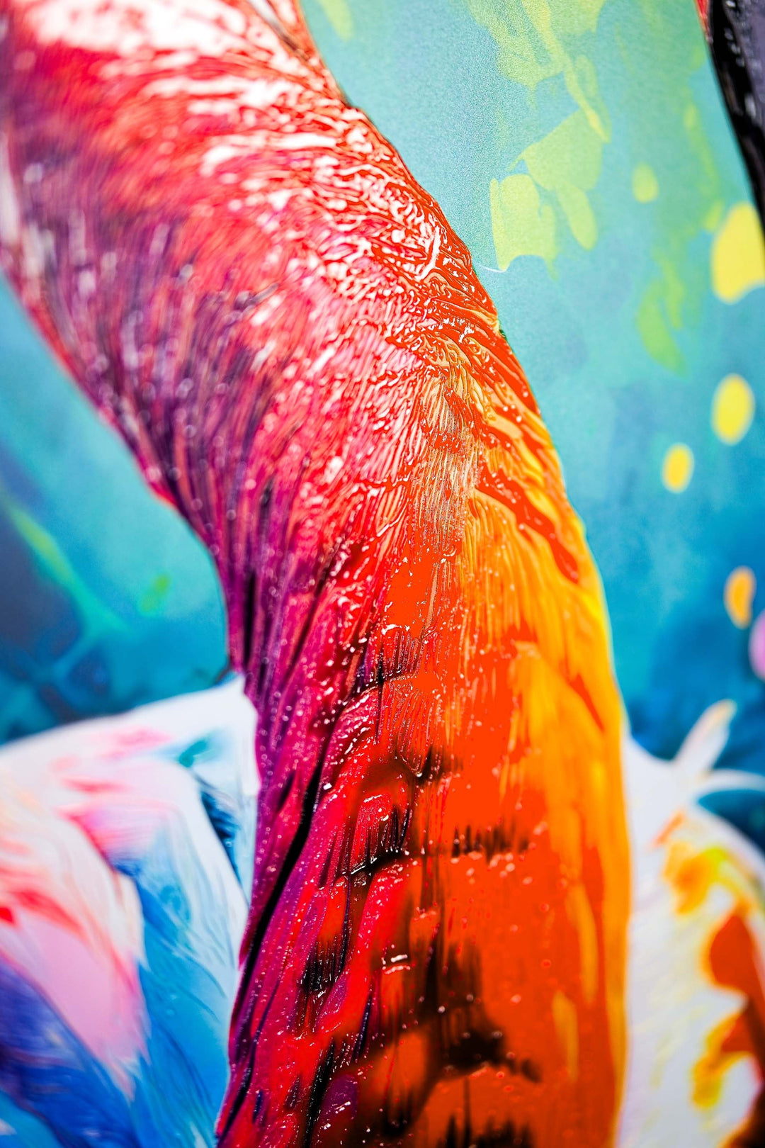 Electric Flamingo Groove — 3D Haptic Embossed High-Gloss Luxury Wall Art Insigne Art Design