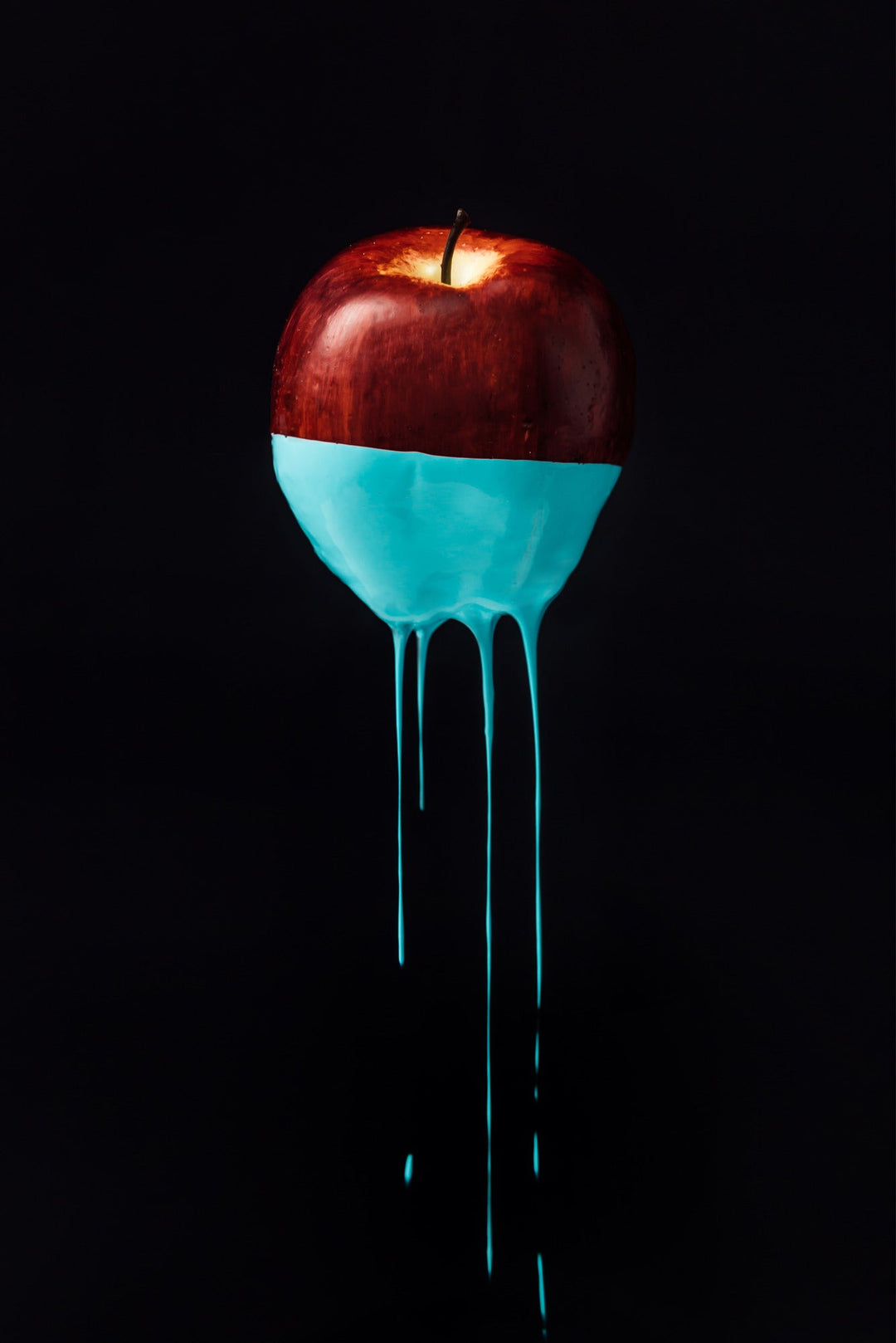 Crimson & Cyan Drip — 3D Haptic Embossed High-Gloss Luxury Wall Art Home & Garden > Decor > Artwork > Posters, Prints, & Visual Artwork Insigne Art Design