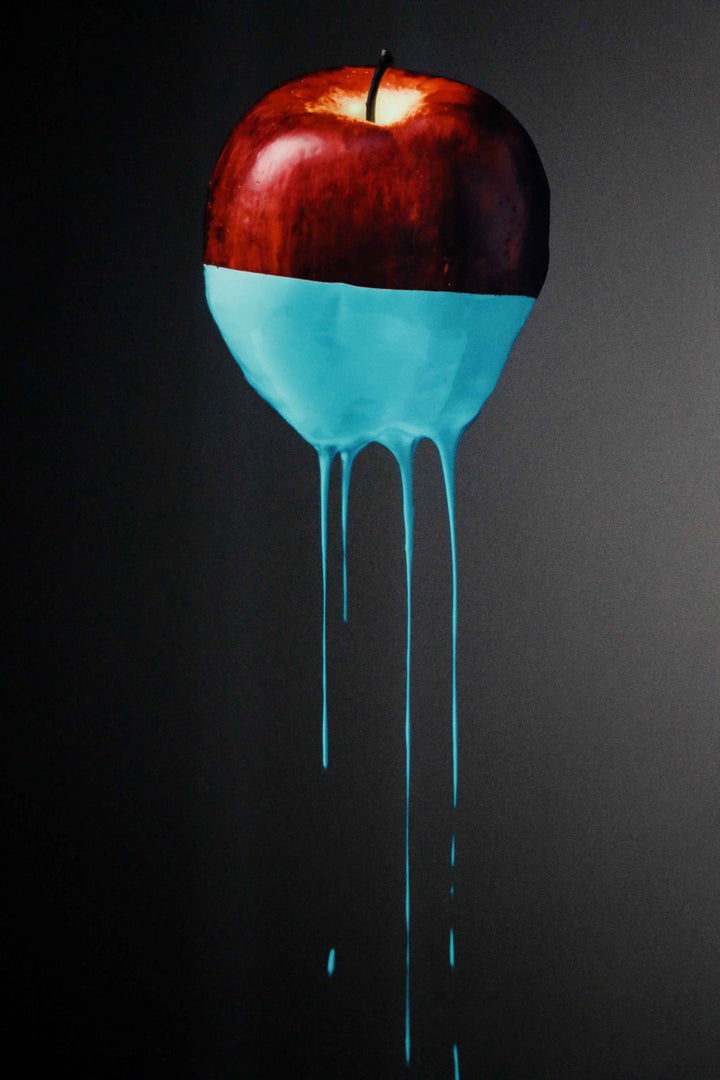 Crimson &amp; Cyan Drip — 3D Haptic Embossed High-Gloss Luxury Wall Art Home &amp; Garden > Decor > Artwork > Posters, Prints, &amp; Visual Artwork Insigne Art Design