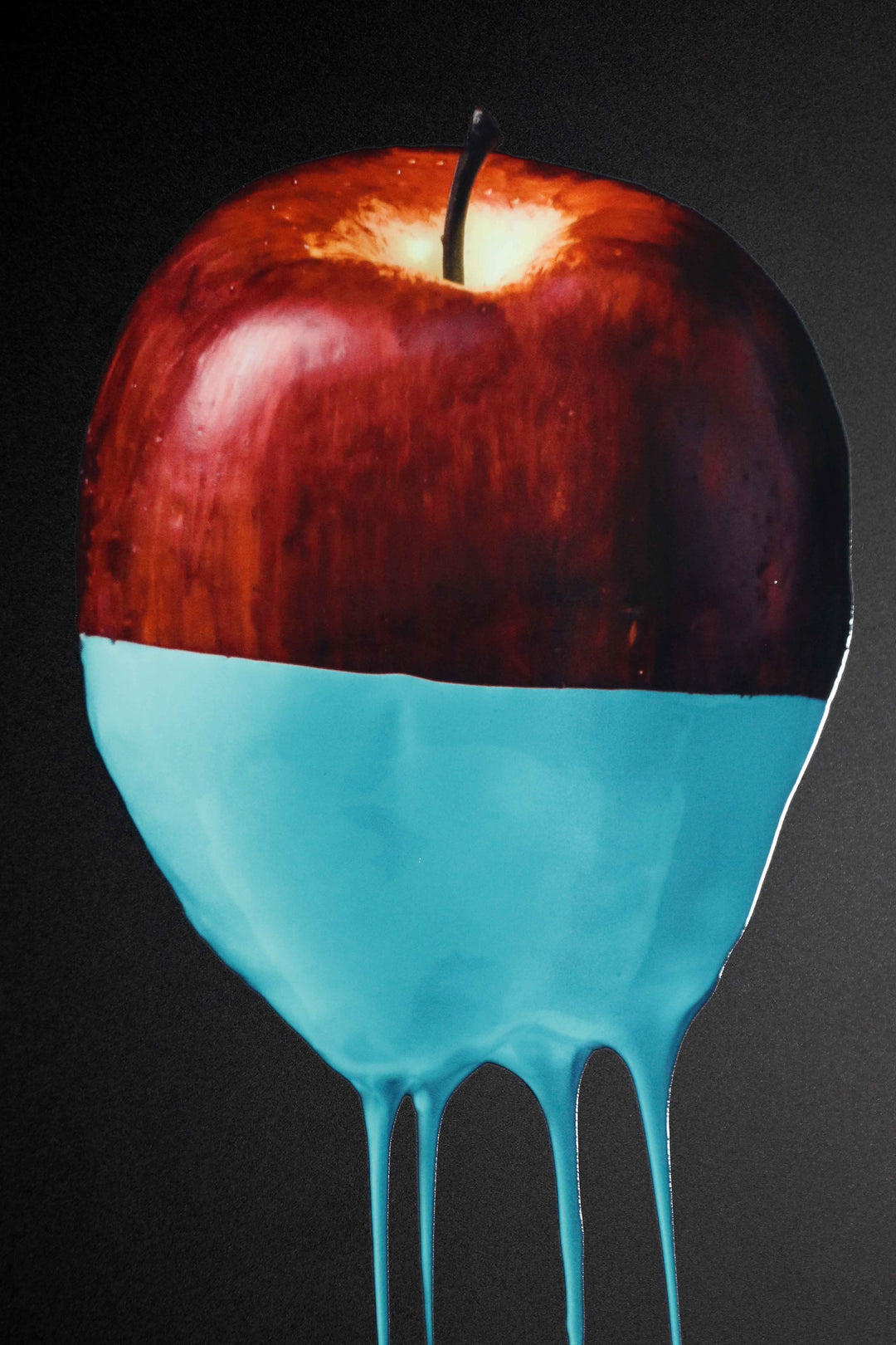 Crimson &amp; Cyan Drip — 3D Haptic Embossed High-Gloss Luxury Wall Art Home &amp; Garden > Decor > Artwork > Posters, Prints, &amp; Visual Artwork Insigne Art Design