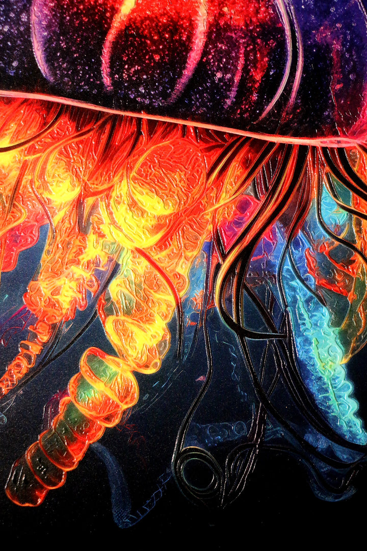 Luminescent Deep-Sea Duo — 3D Haptic Embossed High-Gloss Luxury Wall Art Home &amp; Garden > Decor > Artwork > Posters, Prints, &amp; Visual Artwork Insigne Art Design
