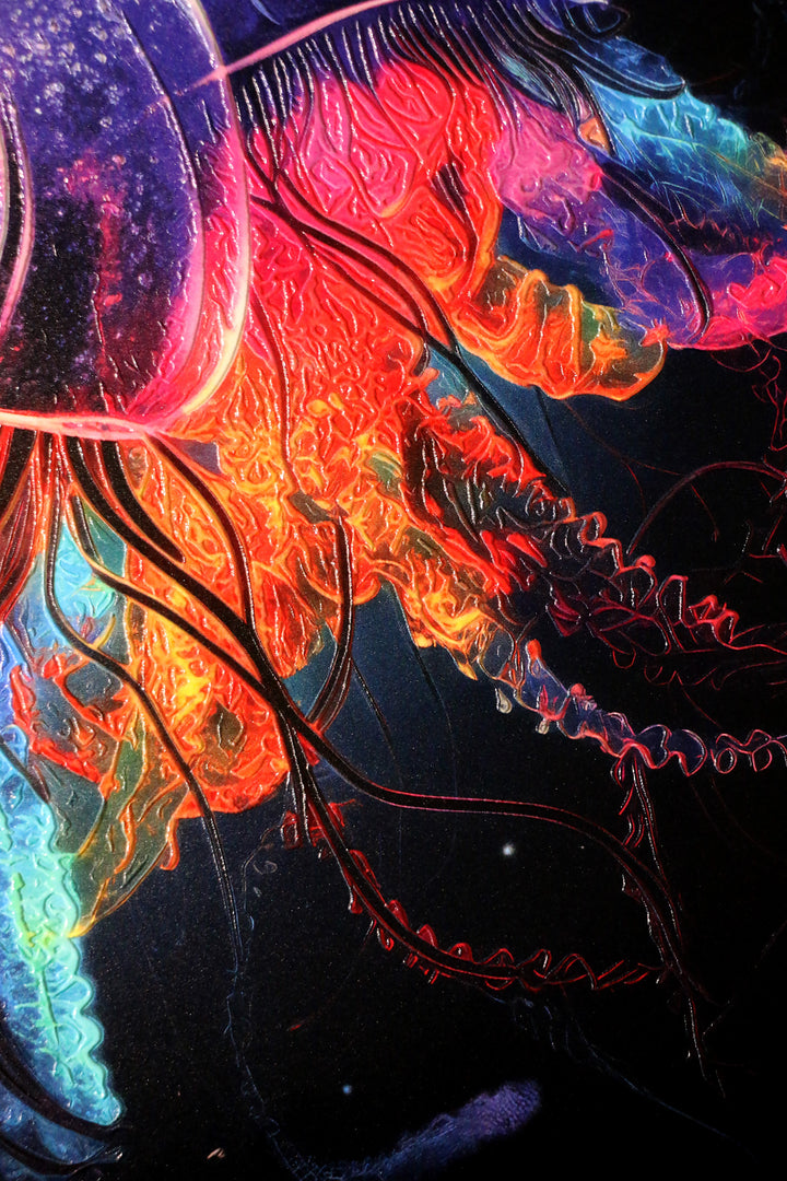 Luminescent Deep-Sea Duo — 3D Haptic Embossed High-Gloss Luxury Wall Art Home &amp; Garden > Decor > Artwork > Posters, Prints, &amp; Visual Artwork Insigne Art Design