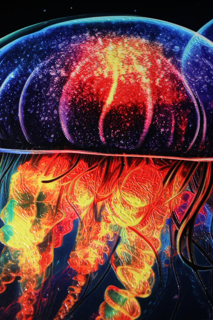 Luminescent Deep-Sea Duo — 3D Haptic Embossed High-Gloss Luxury Wall Art Home &amp; Garden > Decor > Artwork > Posters, Prints, &amp; Visual Artwork Insigne Art Design