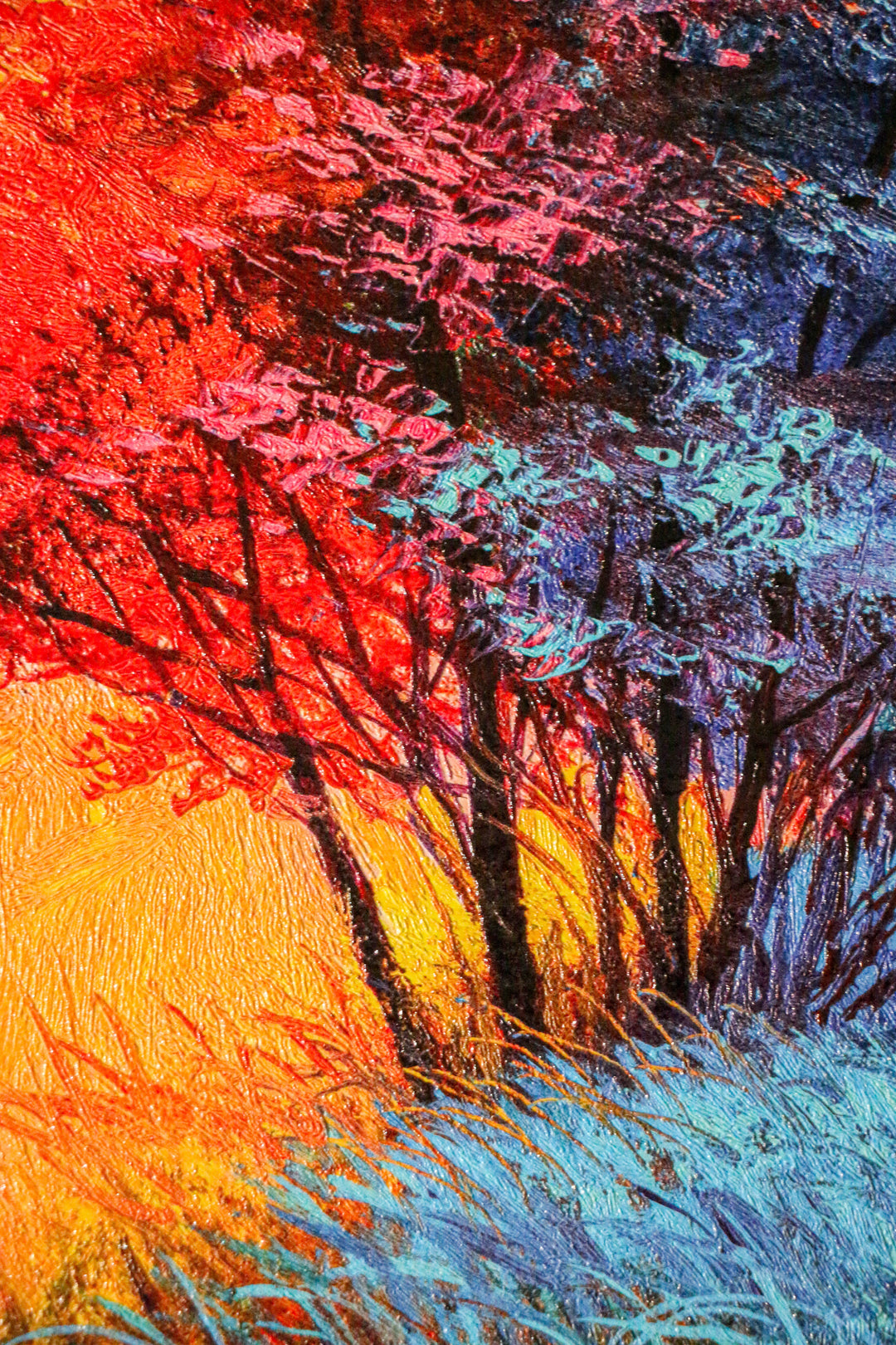 Crimson Frost Solitude — 3D Haptic Embossed High-Gloss Luxury Wall Art Wall Decoration Insigne Art Design
