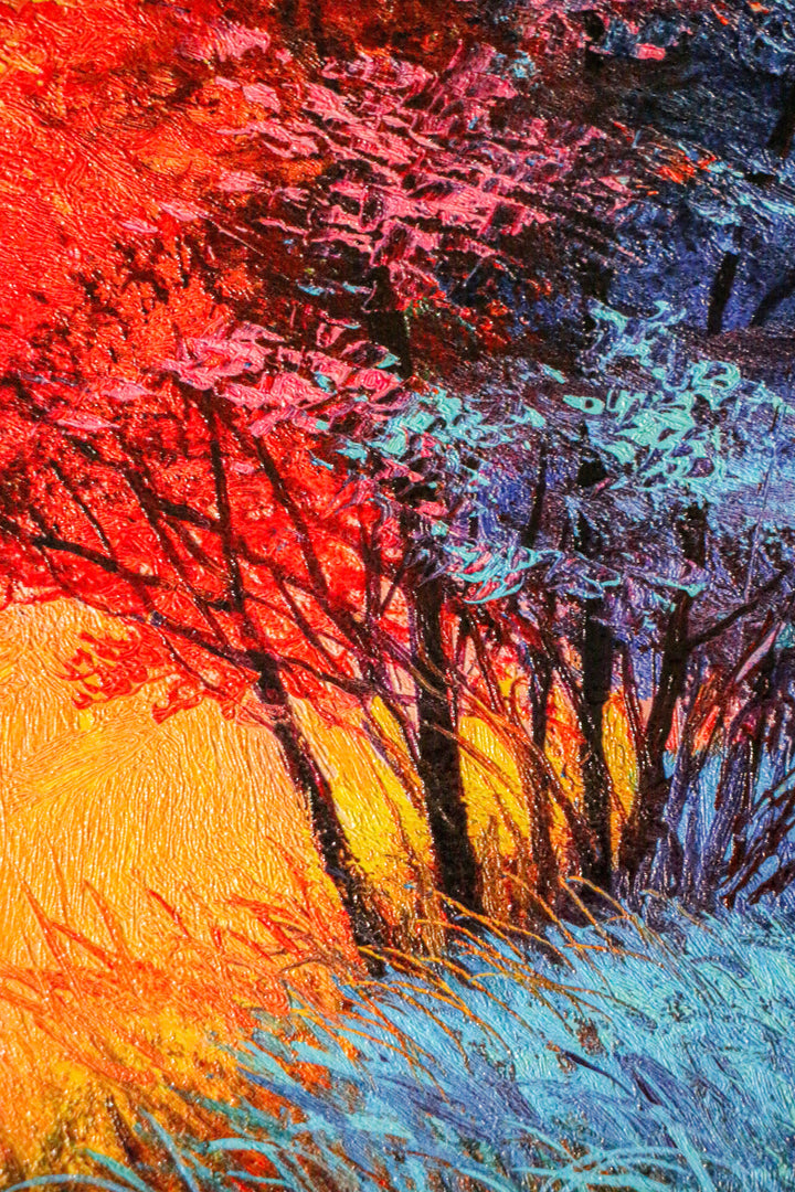 Crimson Frost Solitude — 3D Haptic Embossed High-Gloss Luxury Wall Art Wall Decoration Insigne Art Design