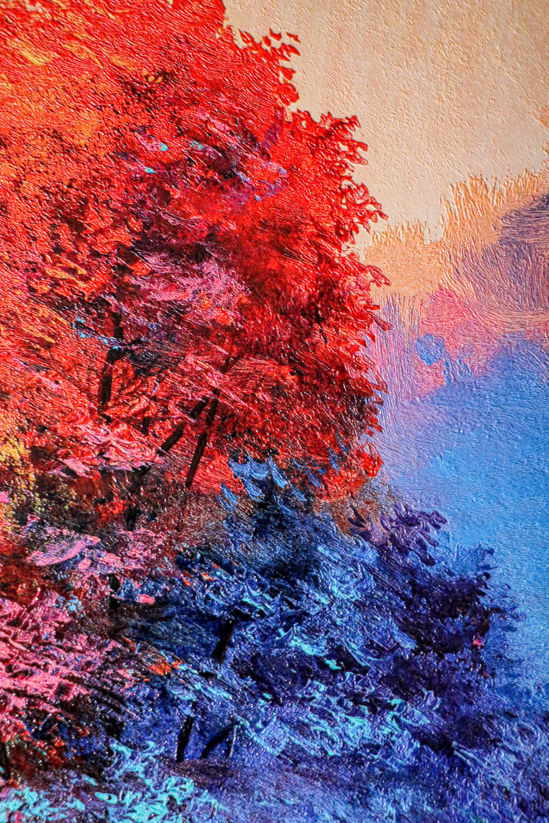 Crimson Frost Solitude — 3D Haptic Embossed High-Gloss Luxury Wall Art Wall Decoration Insigne Art Design