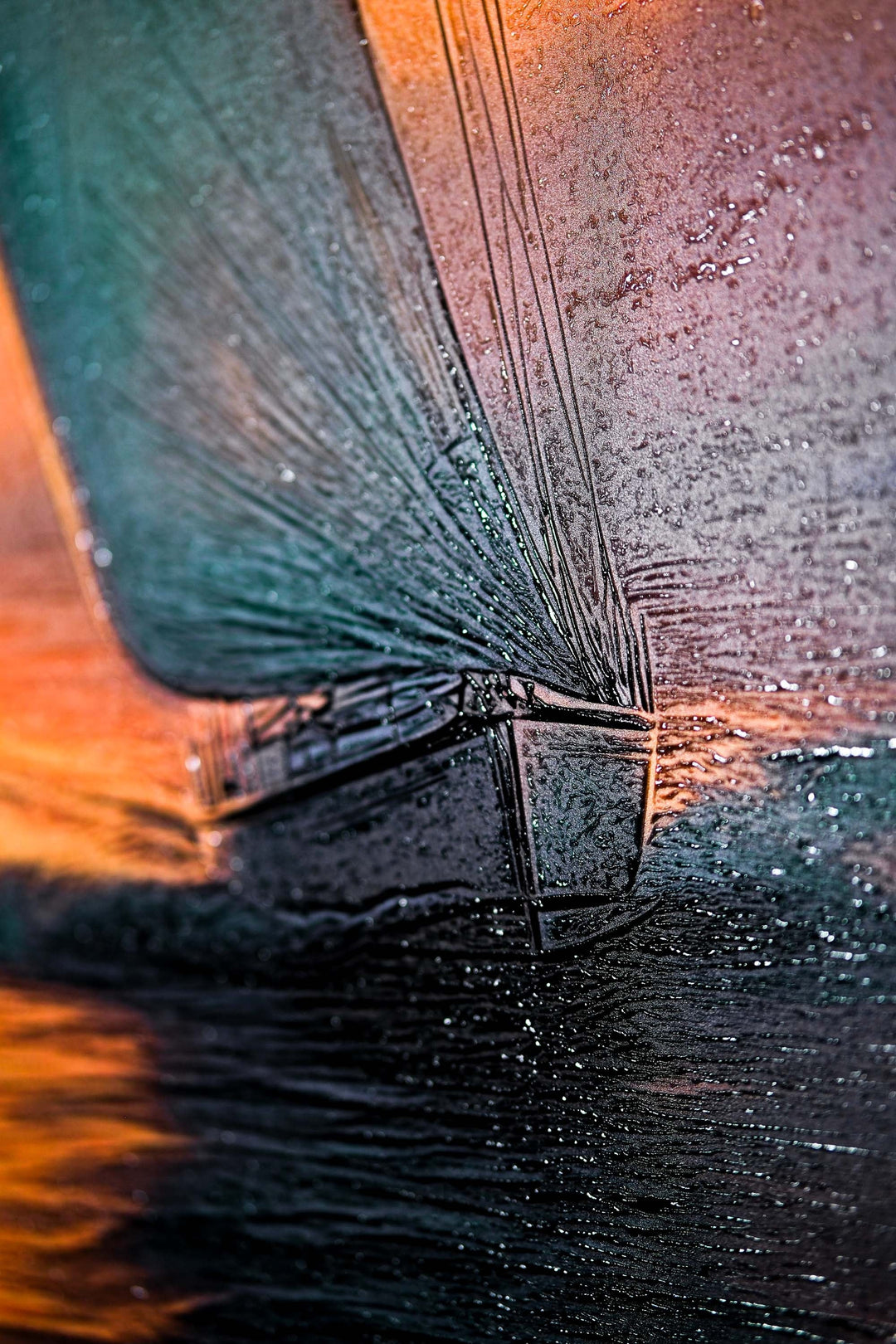 Azure Voyage: Golden Horizon — 3D Haptic Embossed High-Gloss Luxury Wall Art Insigne Art Design