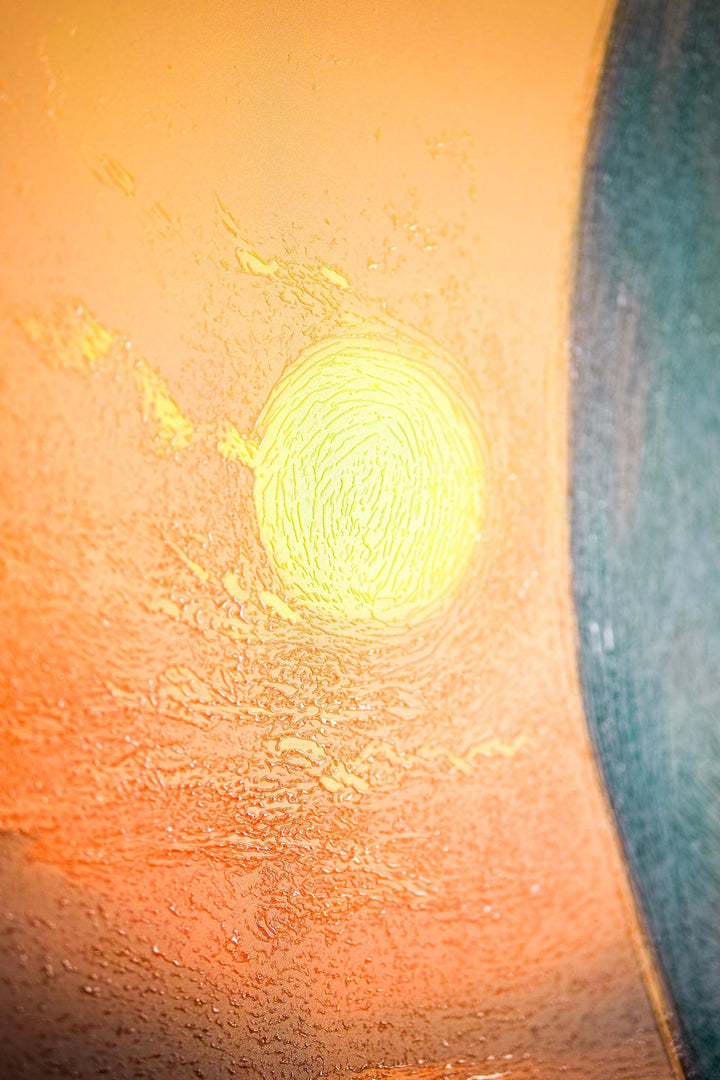 Azure Voyage: Golden Horizon — 3D Haptic Embossed High-Gloss Luxury Wall Art Insigne Art Design