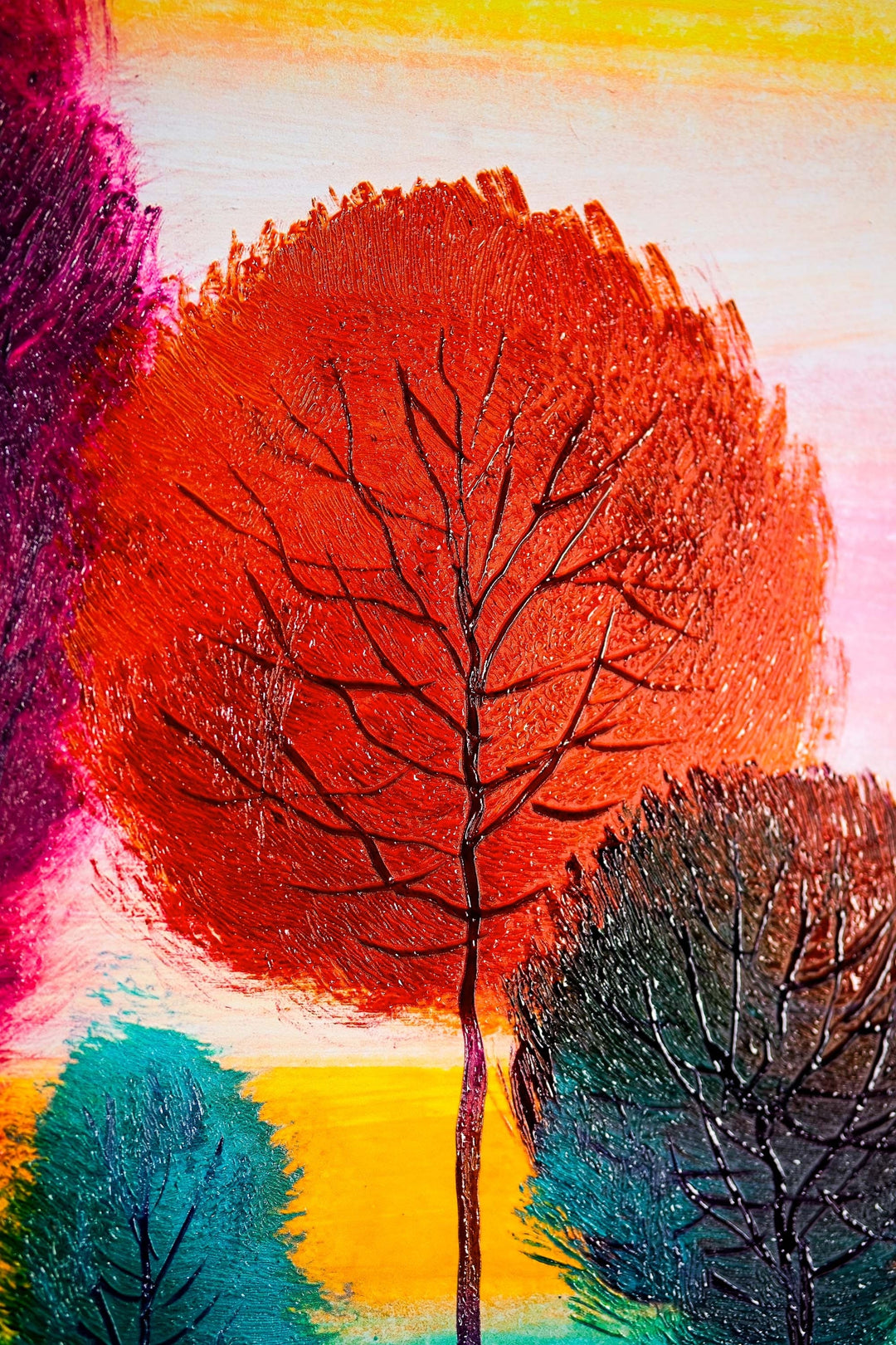 Radiant Chromatic Grove — 3D Haptic Embossed High-Gloss Luxury Wall Art Home &amp; Garden > Decor > Artwork > Posters, Prints, &amp; Visual Artwork Insigne Art Design