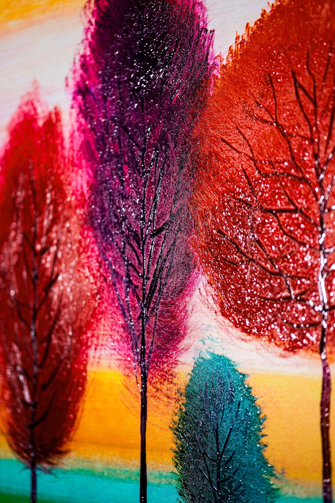 Radiant Chromatic Grove — 3D Haptic Embossed High-Gloss Luxury Wall Art Home &amp; Garden > Decor > Artwork > Posters, Prints, &amp; Visual Artwork Insigne Art Design