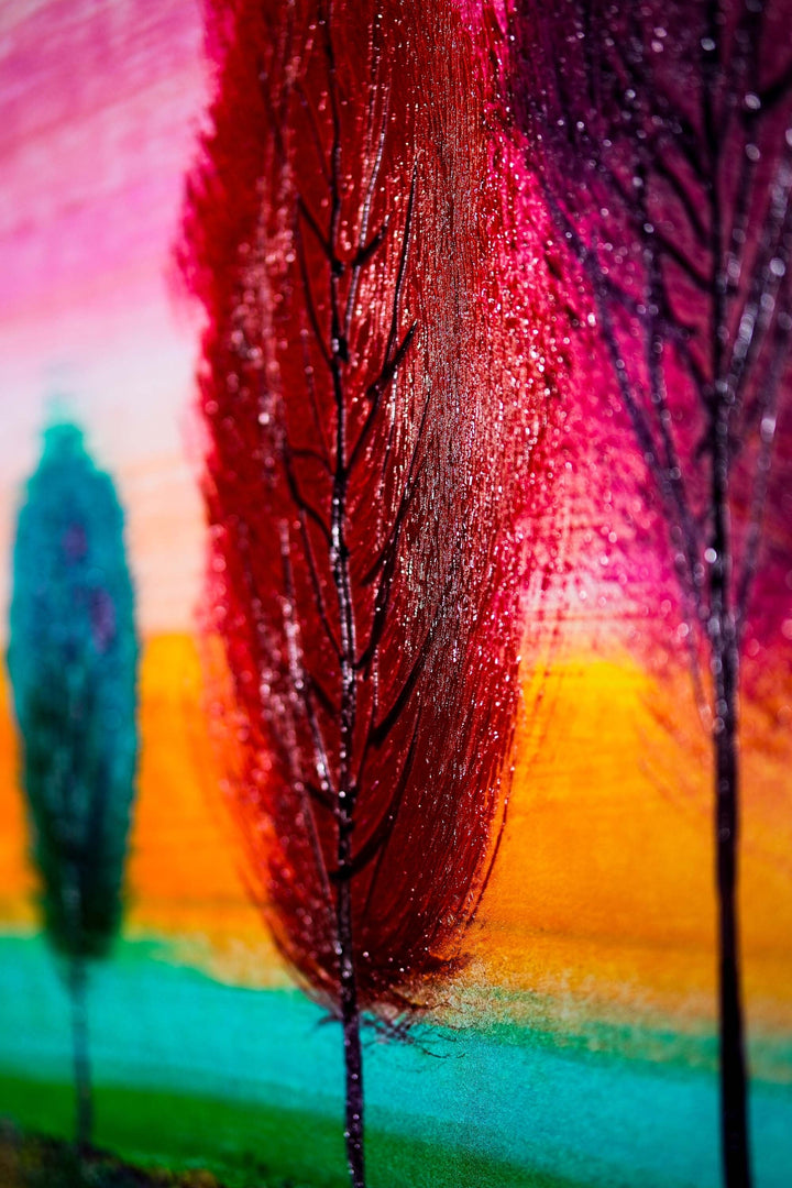 Radiant Chromatic Grove — 3D Haptic Embossed High-Gloss Luxury Wall Art Home &amp; Garden > Decor > Artwork > Posters, Prints, &amp; Visual Artwork Insigne Art Design
