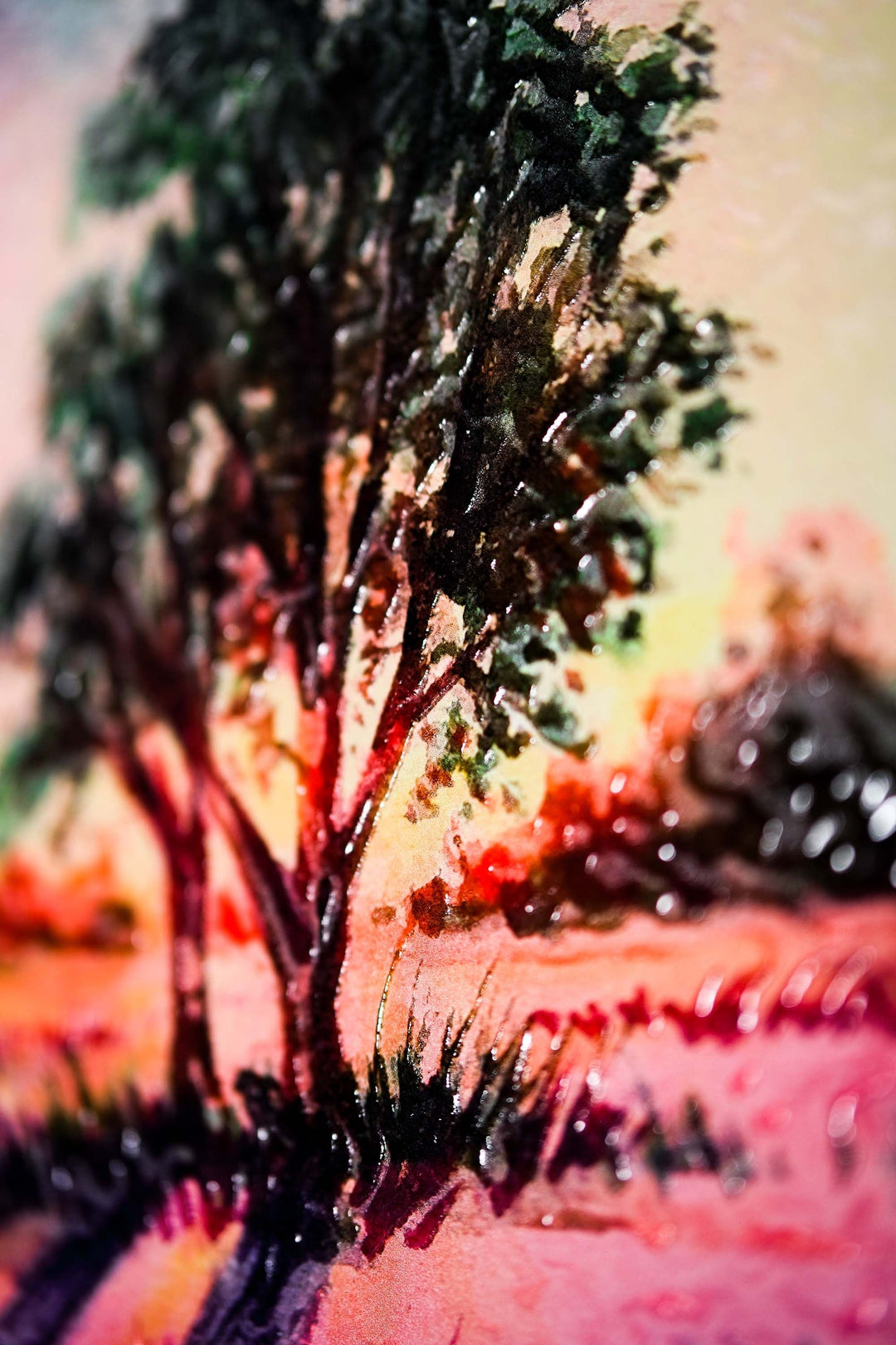 Lavender Sunset Tree — 3D Haptic Embossed High-Gloss Luxury Wall Art Home &amp; Garden > Decor > Artwork > Posters, Prints, &amp; Visual Artwork Insigne Art Design
