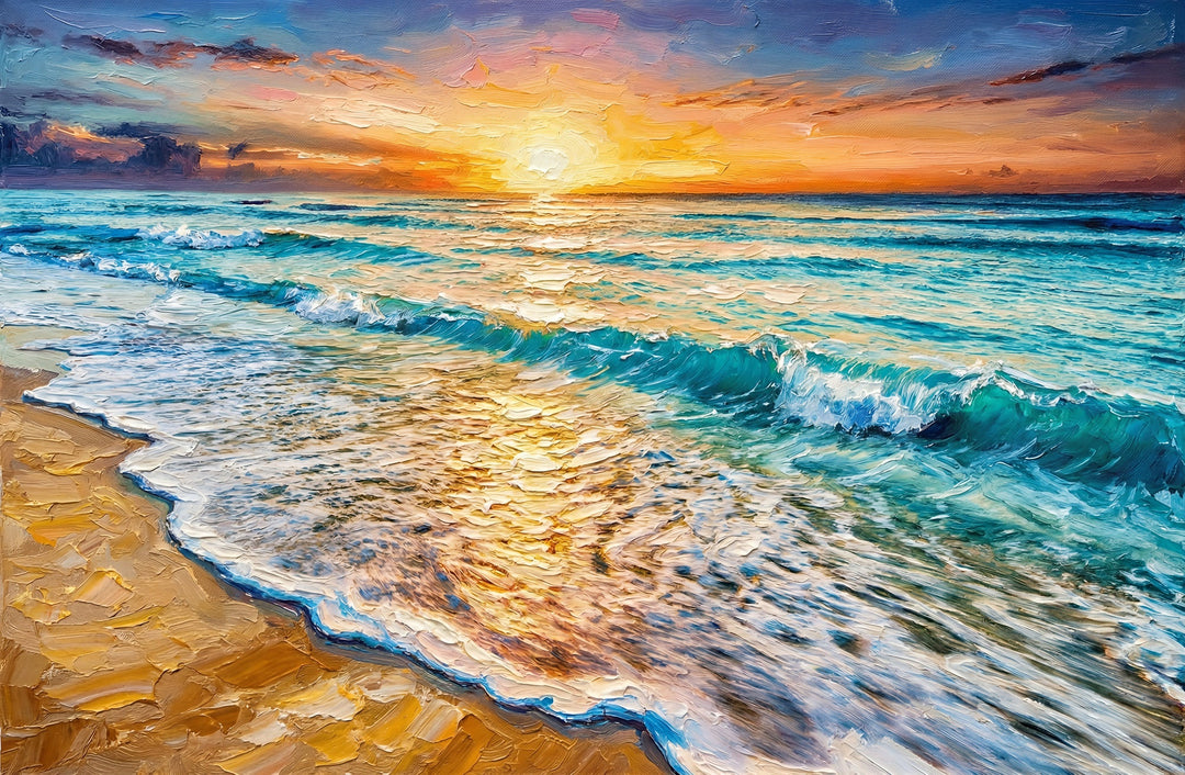 Azure Shoreline Radiance — 3D Haptic Embossed High-Gloss Luxury Wall Art Home & Garden > Decor > Artwork > Posters, Prints, & Visual Artwork Insigne Art Design