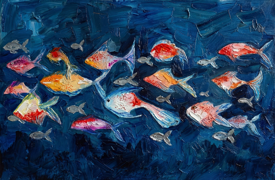 Cobalt Current Chorus — A Textured Deep-Sea Discovery Home & Garden > Decor > Artwork > Posters, Prints, & Visual Artwork Insigne Art Design