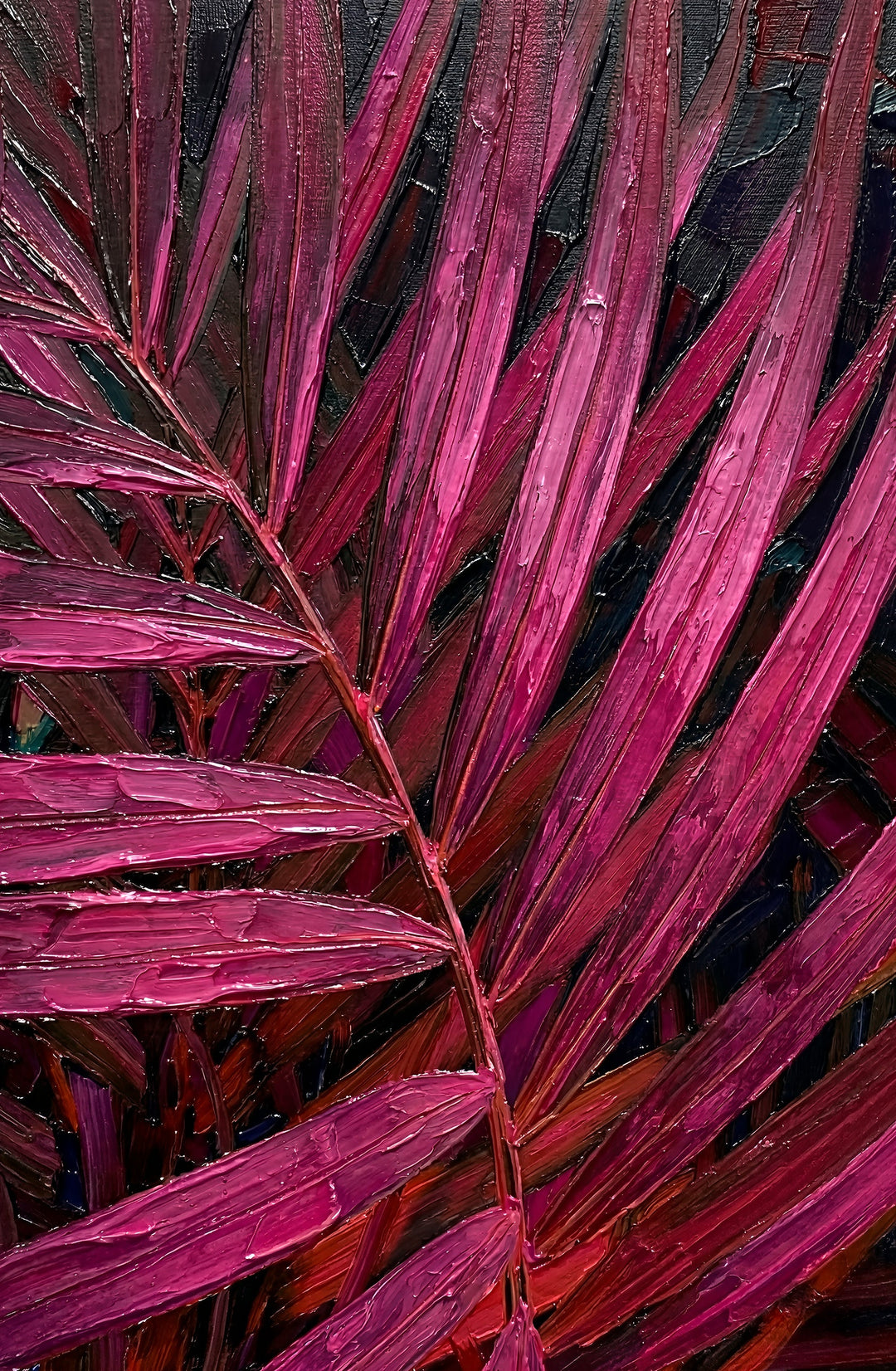 Magenta Midnight Frond — A Sculpted Pulse of Tropical Velvet Home & Garden > Decor > Artwork > Posters, Prints, & Visual Artwork Insigne Art Design