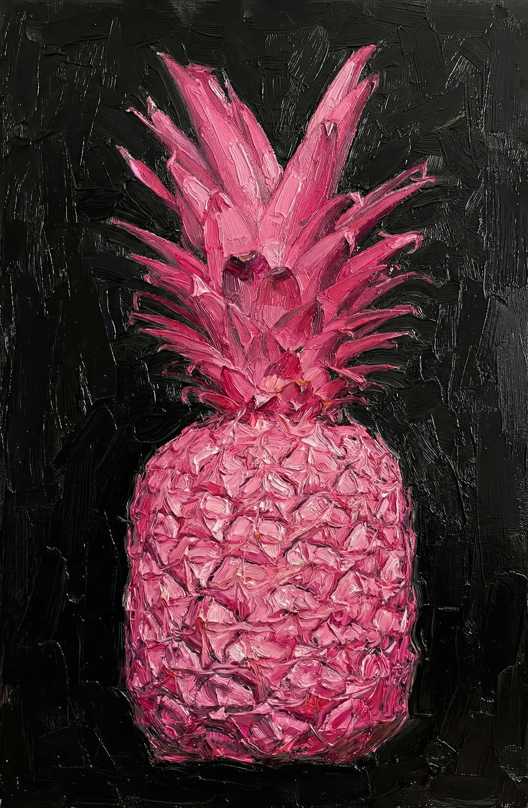 Eclectic Pineapple Pulse — A Textured Pop in Pink & Noir Home & Garden > Decor > Artwork > Posters, Prints, & Visual Artwork Insigne Art Design