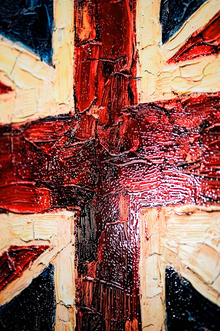 Imperial Heritage: Sculpted Union Jack — 3D Haptic Embossed High-Gloss Luxury Wall Art Home &amp; Garden > Decor > Artwork > Posters, Prints, &amp; Visual Artwork Insigne Art Design