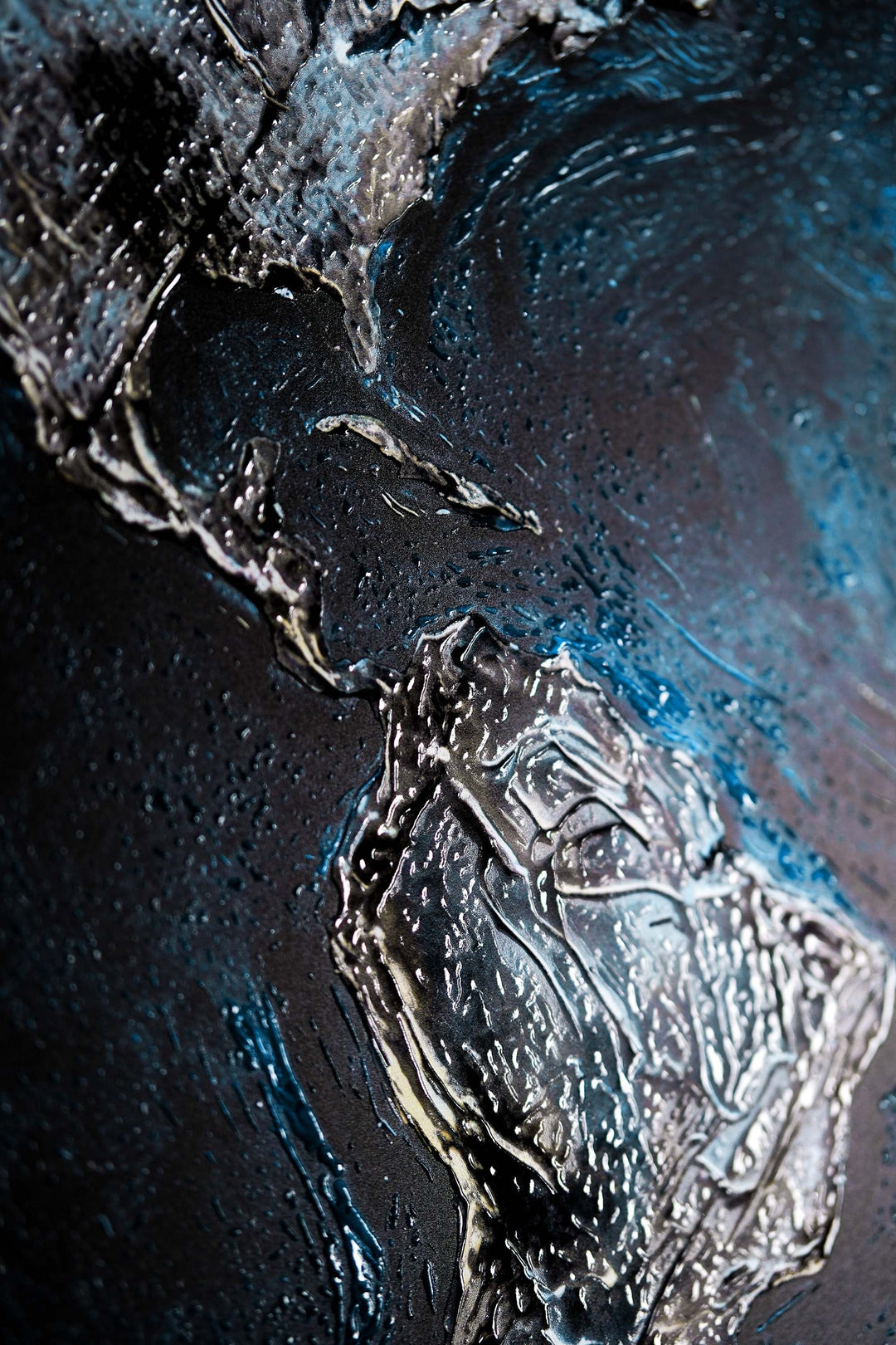 Sapphire Metallic Atlas — 3D Haptic Embossed High-Gloss Luxury Wall Art Home &amp; Garden > Decor > Artwork > Posters, Prints, &amp; Visual Artwork Insigne Art Design
