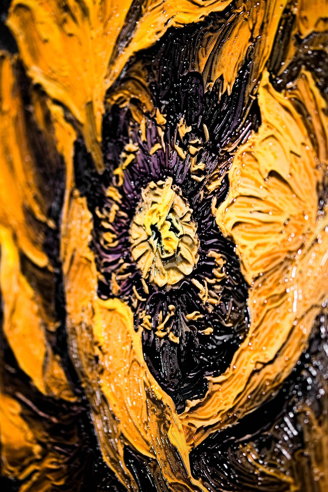 Gilded Obsidian Bloom — 3D Haptic Embossed High-Gloss Luxury Wall Art Home &amp; Garden > Decor > Artwork > Posters, Prints, &amp; Visual Artwork Insigne Art Design