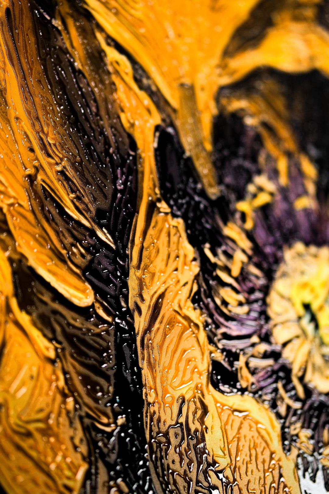 Gilded Obsidian Bloom — 3D Haptic Embossed High-Gloss Luxury Wall Art Home &amp; Garden > Decor > Artwork > Posters, Prints, &amp; Visual Artwork Insigne Art Design