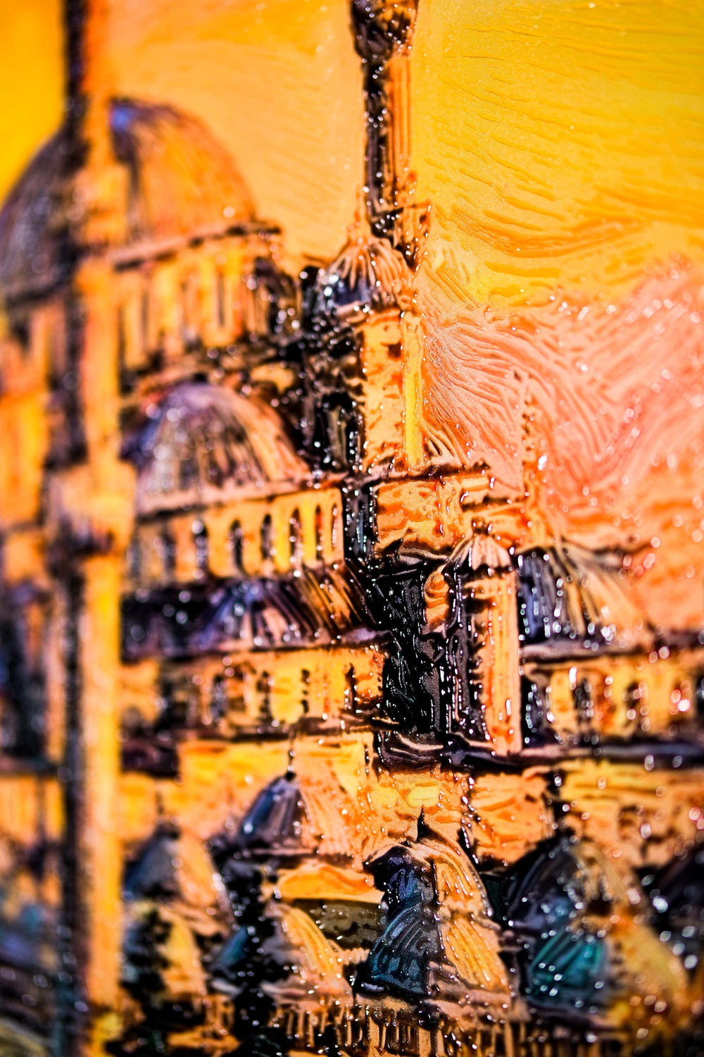 Golden Sunset Serenade: Blue Mosque — 3D Haptic Embossed High-Gloss Luxury Wall Art Home & Garden > Decor > Artwork > Posters, Prints, & Visual Artwork Insigne Art Design
