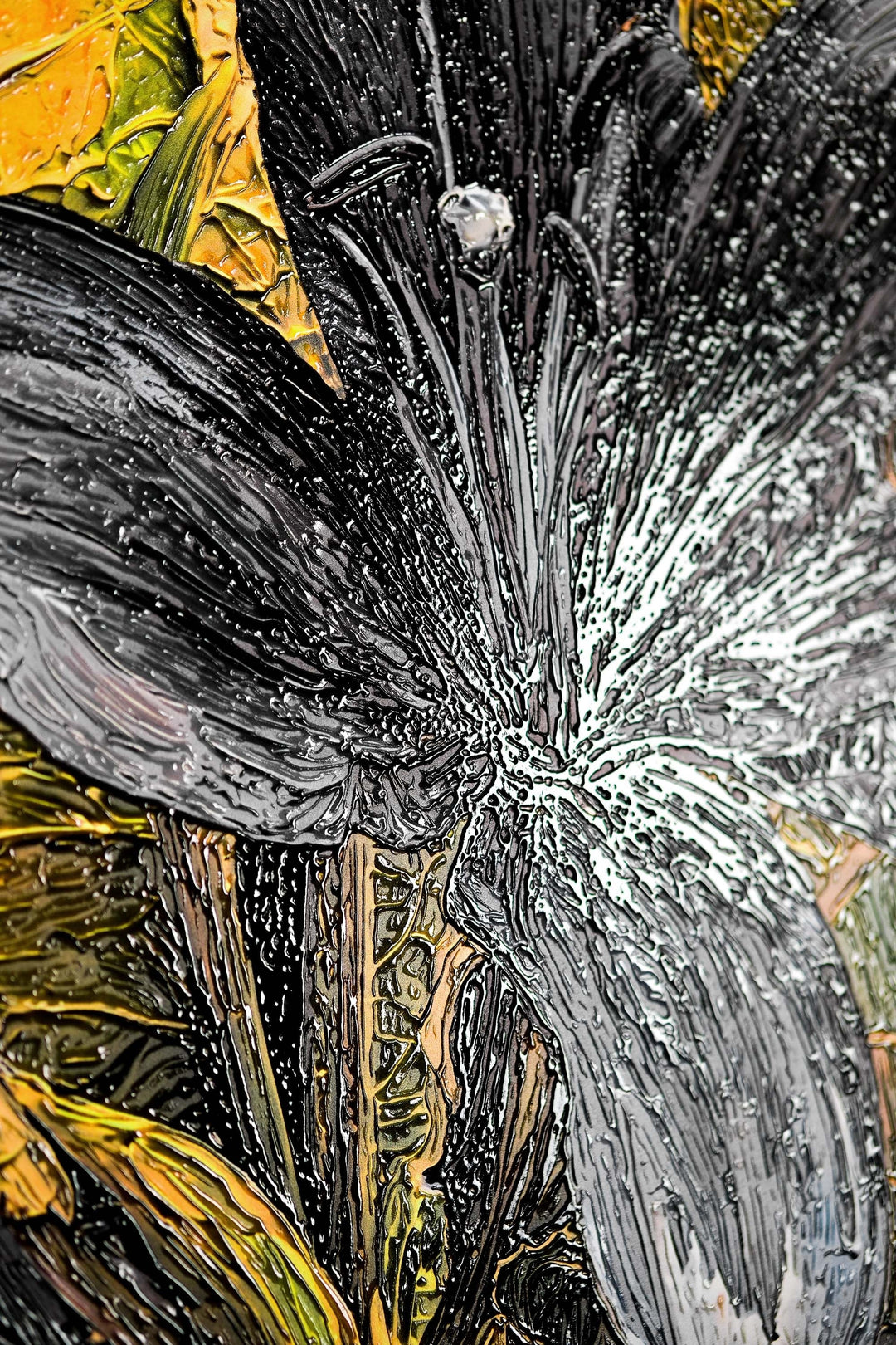 Noir Lilies &amp; Gilded Shadows — 3D Haptic Embossed High-Gloss Luxury Wall Art Home &amp; Garden > Decor > Artwork > Posters, Prints, &amp; Visual Artwork Insigne Art Design