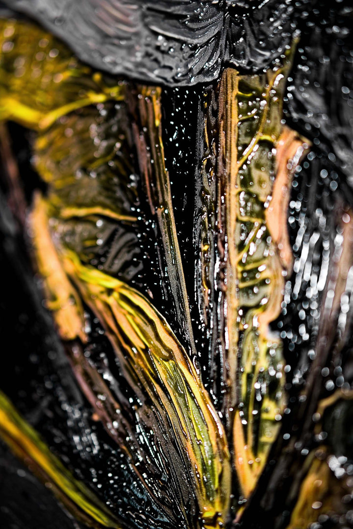 Noir Lilies &amp; Gilded Shadows — 3D Haptic Embossed High-Gloss Luxury Wall Art Home &amp; Garden > Decor > Artwork > Posters, Prints, &amp; Visual Artwork Insigne Art Design