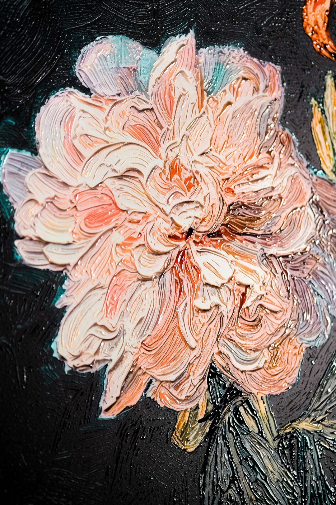 Midnight Peony &amp; Amber Lily — 3D Haptic Embossed High-Gloss Luxury Wall Art Home &amp; Garden > Decor > Artwork > Posters, Prints, &amp; Visual Artwork Insigne Art Design